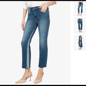 NWT KUT FROM THE KLOTH Kloth Kelsey High Rise Inset Ankle Flare Endurable Wash